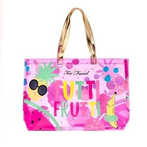 Too Faced Tutti Frutti Collection Tote Bag Limited Edition Clear Vinyl Tote Bag